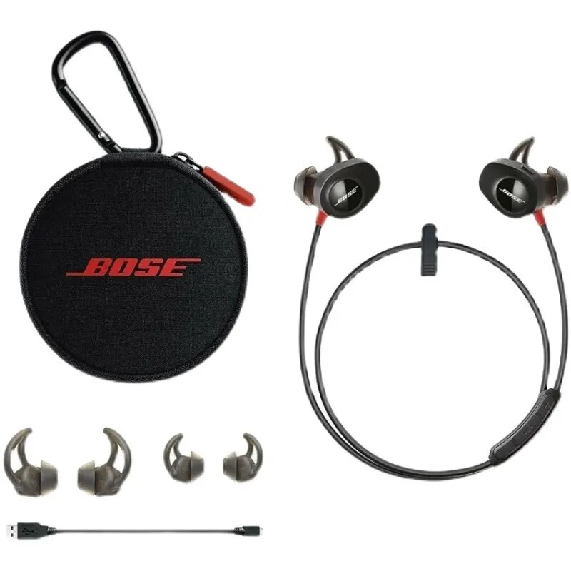 bosesoundsport wireless无线蓝牙耳机运动跑步博士boss低音耳麦 黑红