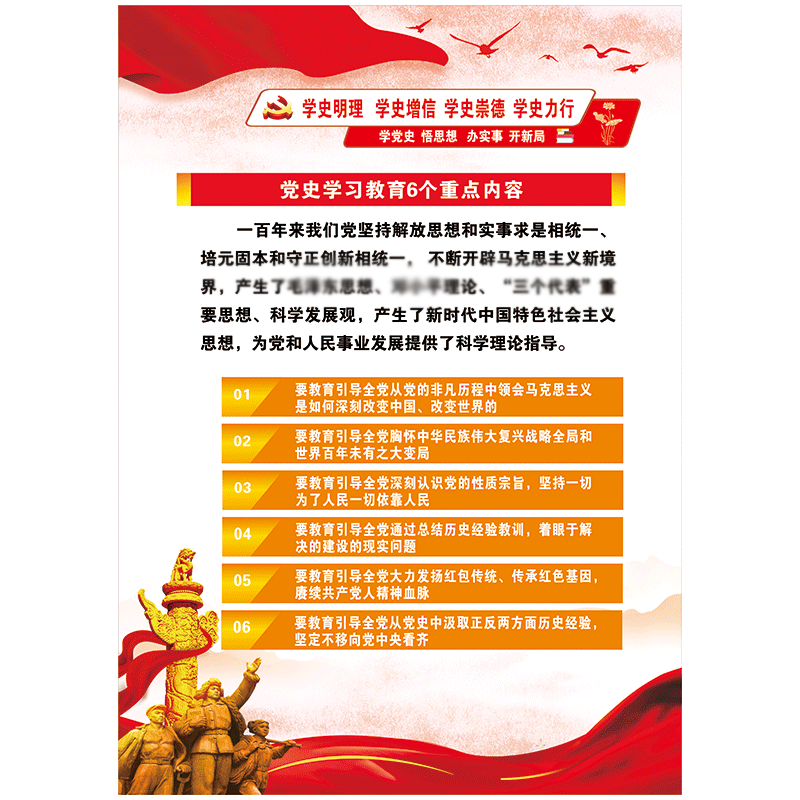 开展党史学习教育活动学党史明理宣传画挂图海报贴纸宣传栏odl16 od