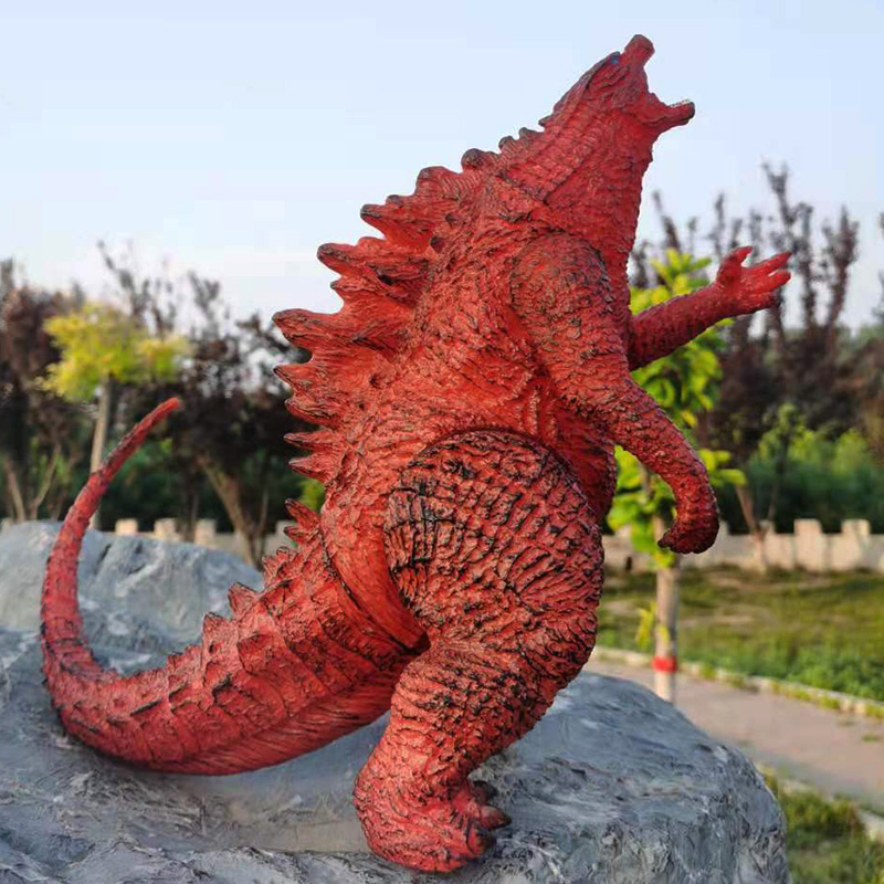 哥斯拉手办大号 哥斯拉玩具大号原版蓝色软胶关节可动怪兽软塑胶的