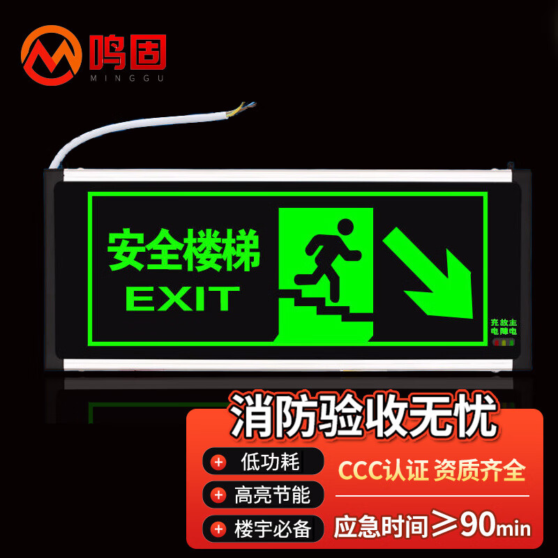 分析了解鸣固楼梯应急指示灯 夜光标牌（单面向下）消防应急灯怎么样好不好，交流两个月经验分享