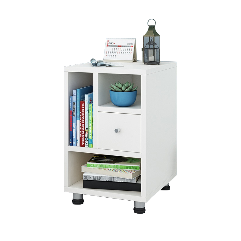 帅力 床头柜 北欧卧室床边桌沙发边几多格储物收纳小桌子 白色带抽屉床边小柜SL8282Z