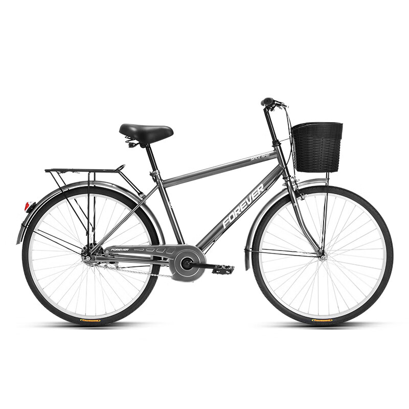 永久城市自行车26英寸实心胎男女式成人城市通勤休闲自行车 单速26寸