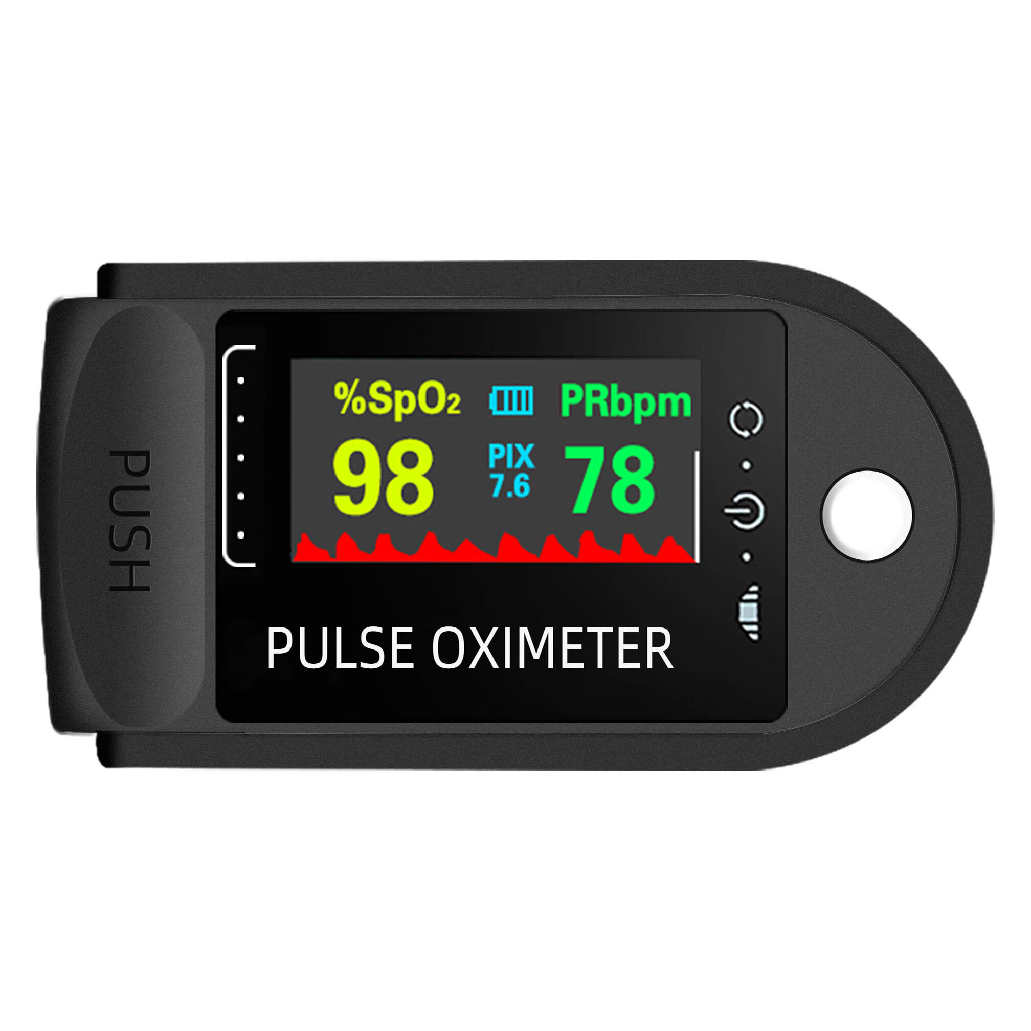 进口血氧指夹式医家用血氧饱和度检测手指脉搏指脉氧测心率器仪 led