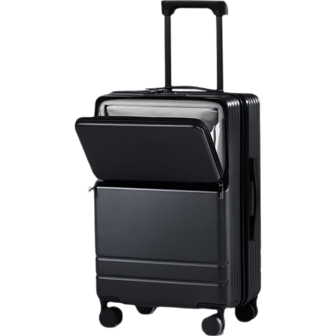 百亿补贴：京东京造 商务前开盖行李箱Pro 20英寸拉杆箱男女通勤差旅登机皮箱 暮云黑