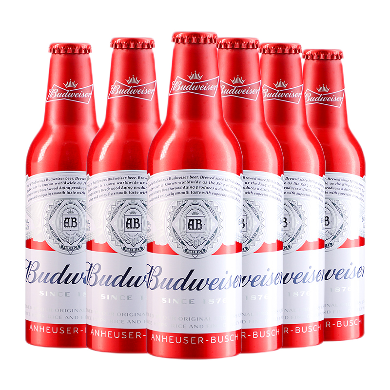 百威(budweiser)红瓶铝罐淡色拉格啤酒经典红铝355ml 虎年送礼 12瓶装