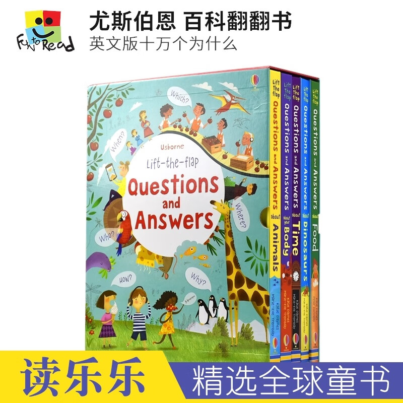 英文原版Usborne Questions and Answers 问与答 尤斯伯恩百科翻翻 十万个为什么 5册盒装 十万个为什么5册盒装