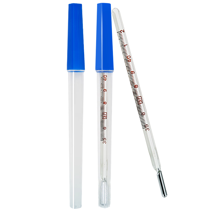 鱼跃玻璃水银体温计大刻度儿童成人家用口腔腋下通用刻度温度计 crw