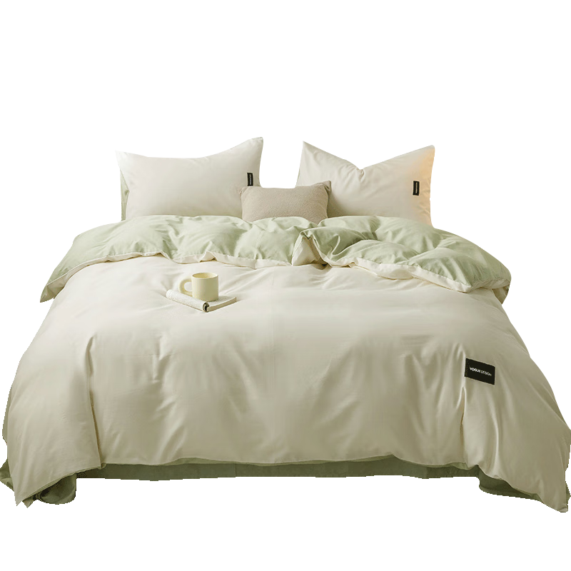 九洲鹿床上三件套 被套150x200cm学生宿舍单人床被罩0.9/1.2米床纯色