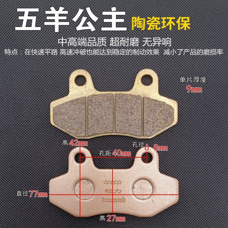 電動(dòng)車摩托車三輪加厚9mm 雙泵碟剎片小帥哥9毫米 油剎皮 五羊公主[陶瓷環(huán)保]