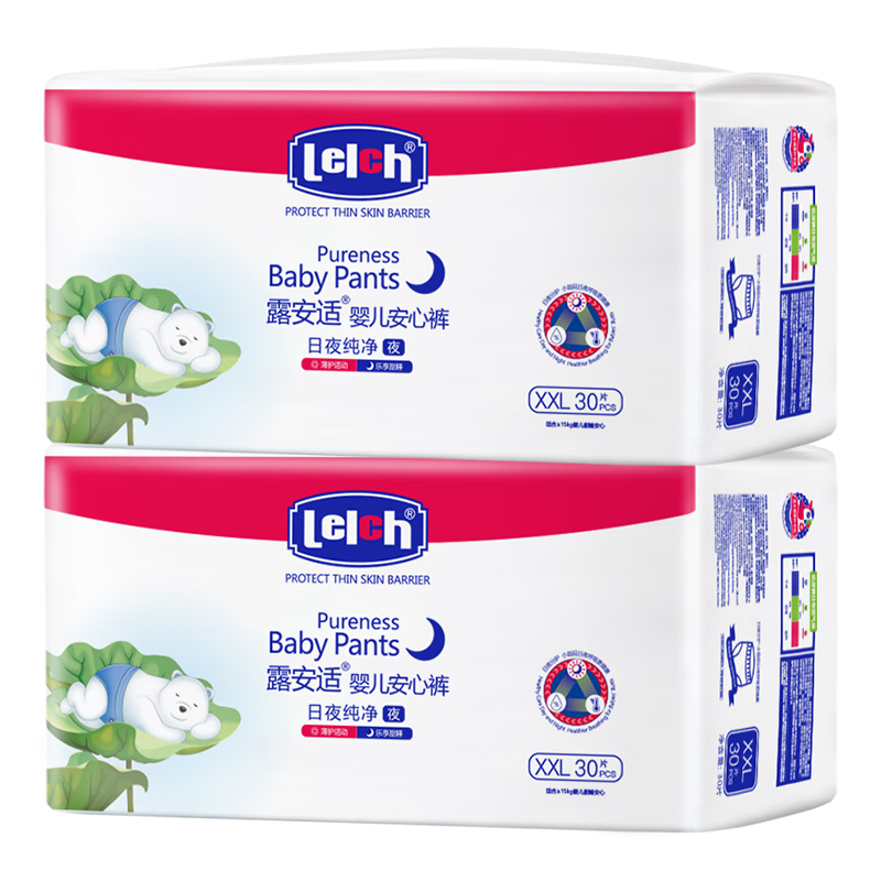 ���ڲ�����¶���ʣ�Lelch����ҹ����pure��װ���Ŀ�XXL��60Ƭ��15kg���ϣ�ҹ��Ӥ����ʪ