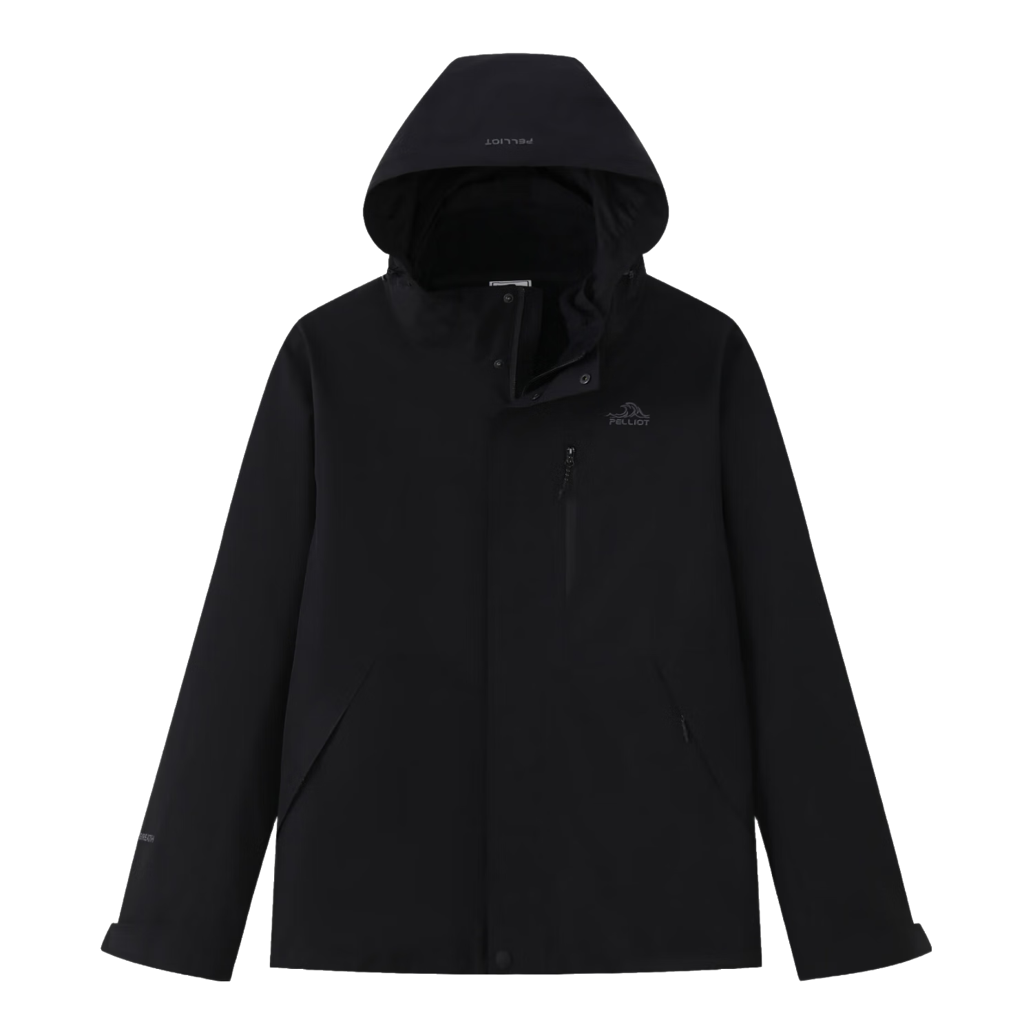 伯希和（Pelliot）【山野2.0】赵露思同款户外冲锋衣三合一秋冬防风防水外套登山服 【男款】曜石黑/两件套 S 女 90-101斤男105-115斤