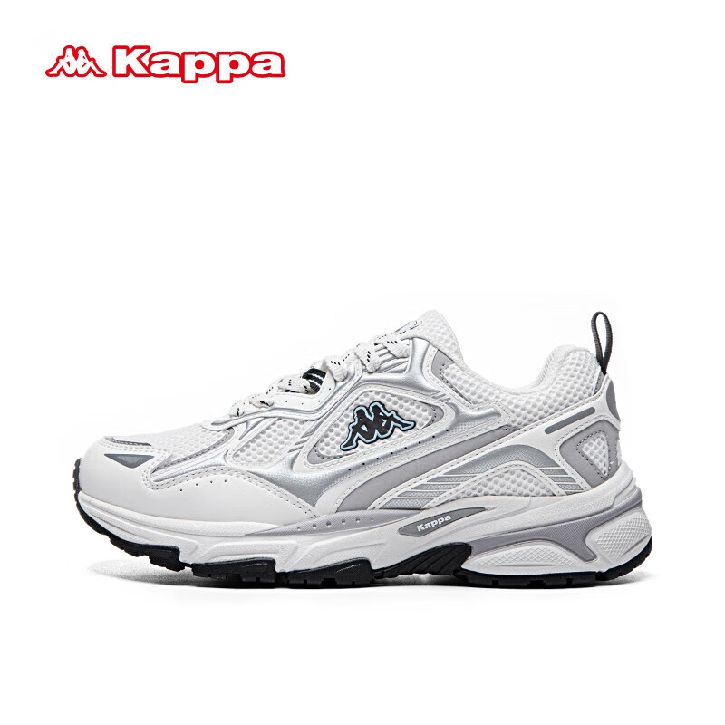 卡帕（Kappa）官方银色老爹鞋子男鞋厚底增高运动鞋透气休闲情侣鞋 奥运灰 42