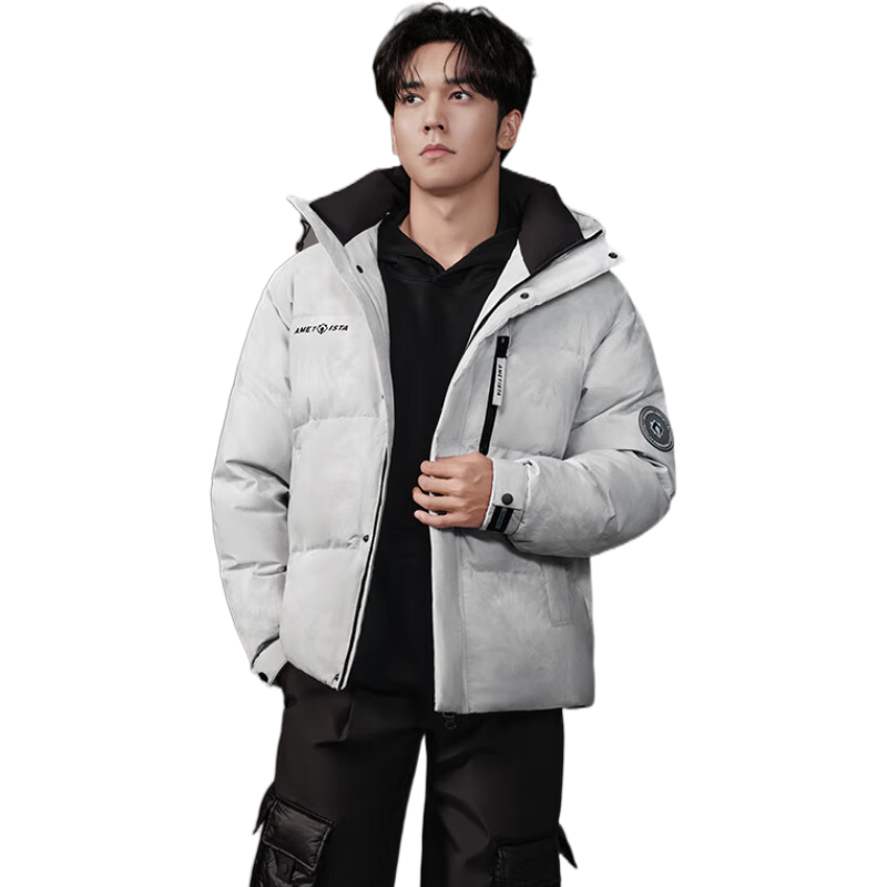 鸭鸭（YAYA）【明星同款】羽绒服男女情侣短款2025冬季新款时尚休闲加厚外套潮 9842 米白色-YE4B015882D M 男女同款【115-135斤】