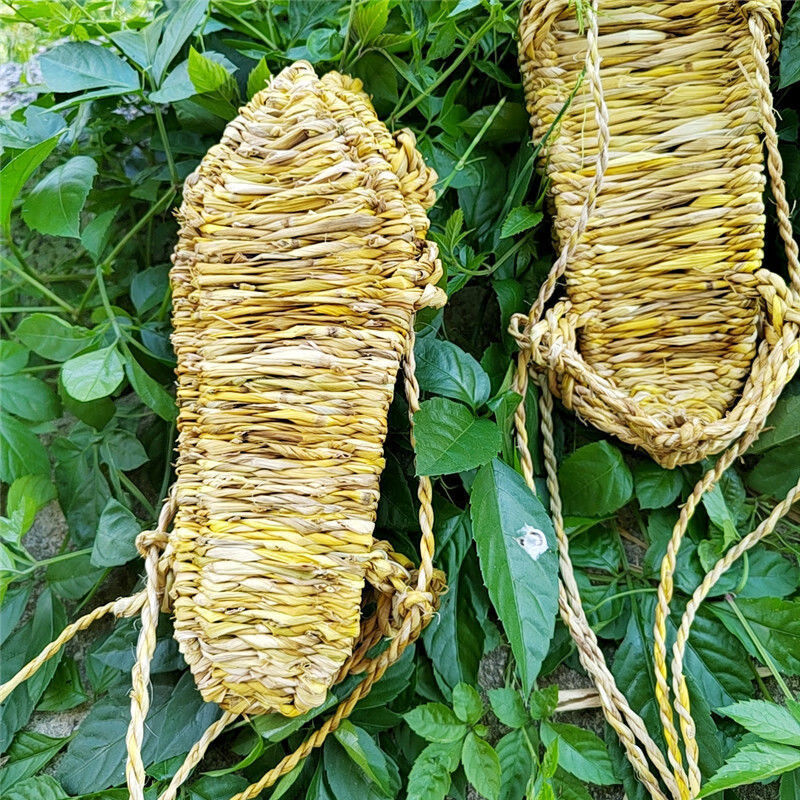 60乔 丹(中国)专卖草鞋男 纯手工草鞋男士女夏天传统红军系带天然藤