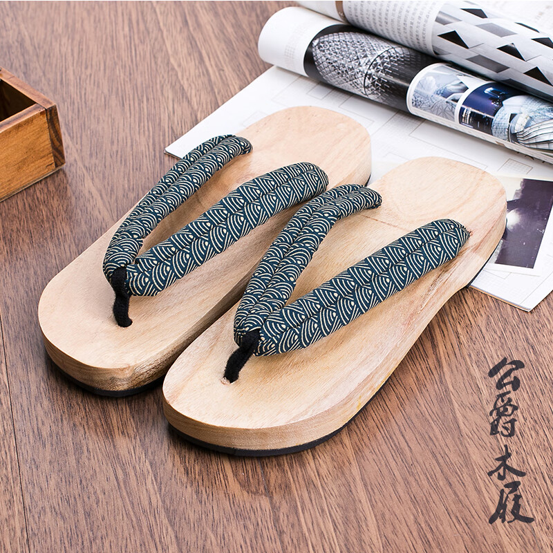 細(xì)熙木屐拖鞋男木板拖鞋人字拖木屐拖鞋日本拖鞋沙灘鞋 圓白燒分左右款龍紋 42