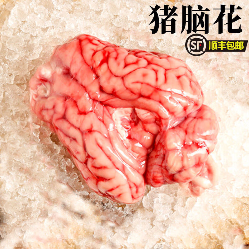 猪脑猪脑花火锅食材 猪脑子锡纸猪脑猪脑鲜冻 4副装  只发江浙沪皖