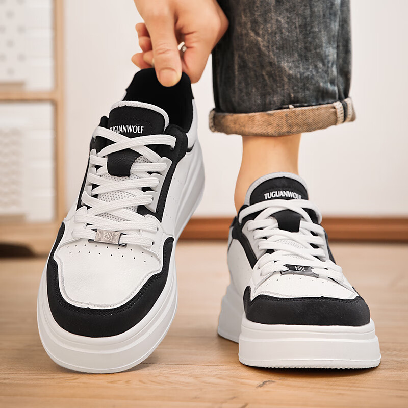 geeck高端轻奢鞋子男鞋春季款2024新款潮鞋男士百搭白鞋男款潮牌休闲