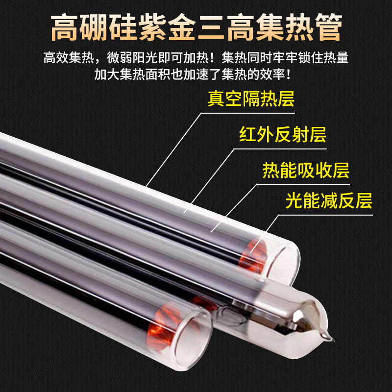 千屋千屋商用太空能热水器工程联箱空气能+太阳能热水器大型1T2T3T5吨酒店民宿工地工程大容量高温供热 0.5吨/2匹主机-配50管太阳能
