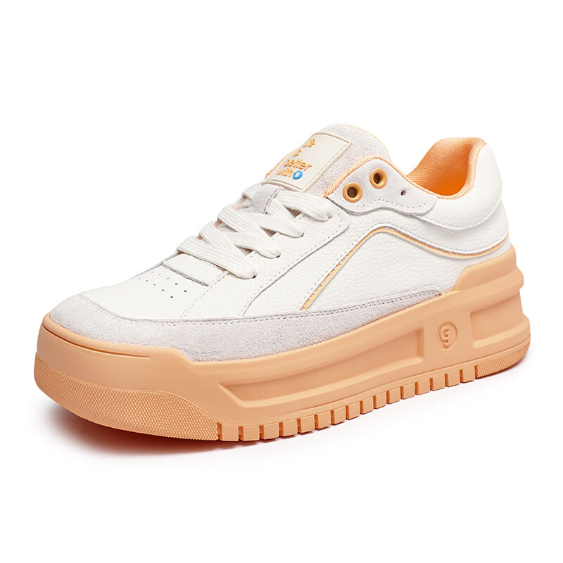 共迹gongji【孟子义同款】 面包鞋休闲鞋厚底运动鞋板鞋ins多巴胺小清新女鞋 柔和桃 /偏大一码 40 （253mm）