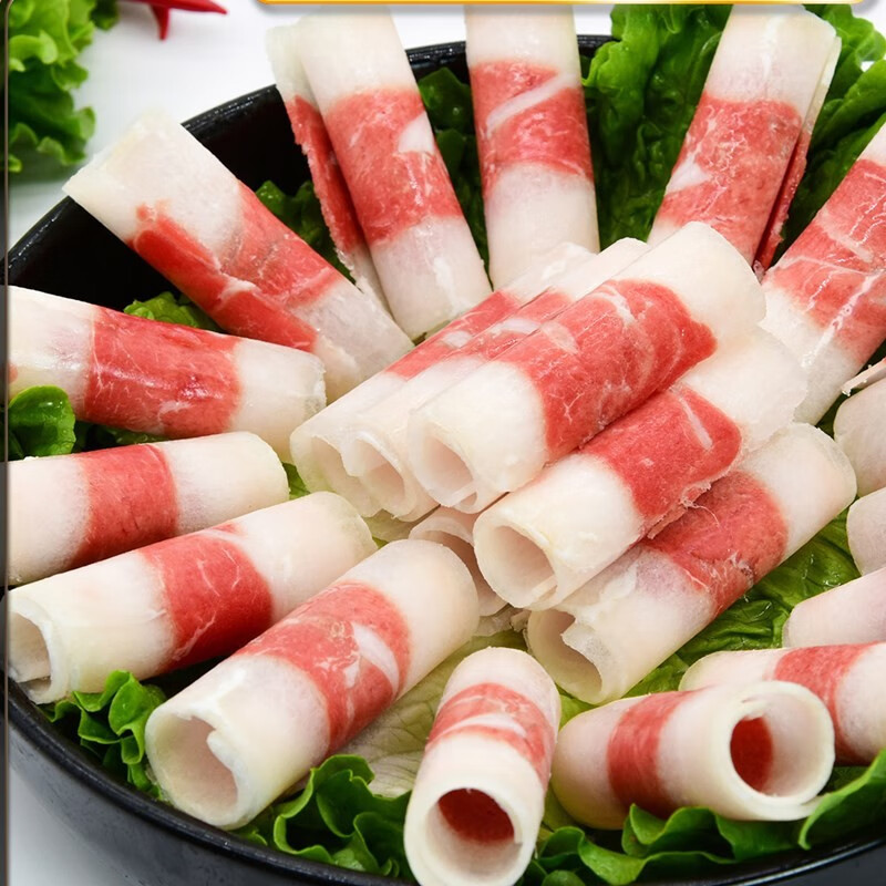 陇原情 宁夏盐池滩羊肉卷鱼羊卷羊羔肉卷火锅涮羊肉砖鱼羊鲜肉卷清真