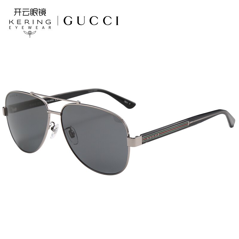 古驰(GUCCI)太阳镜男 墨镜 眼镜灰色镜片钌镜框GG0528S 007 63mm