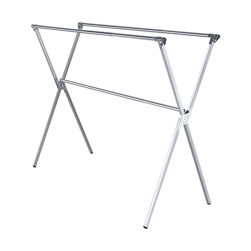 黑创 晾衣架落地衣架折叠晾衣杆阳台凉晒衣架不锈钢室内外伸缩晒被架加高免安装移动挂衣架 旗舰款三杆2米可伸缩