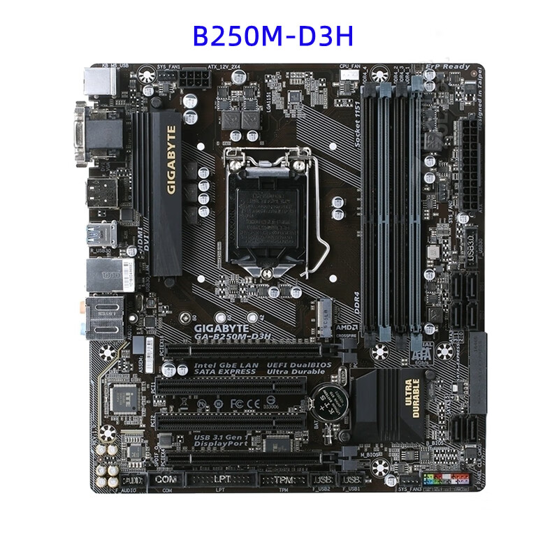 技嘉z170m-d3h/b150m-d3h/z270m/b250m-d3h主板支持ddr4 6/7代cpu