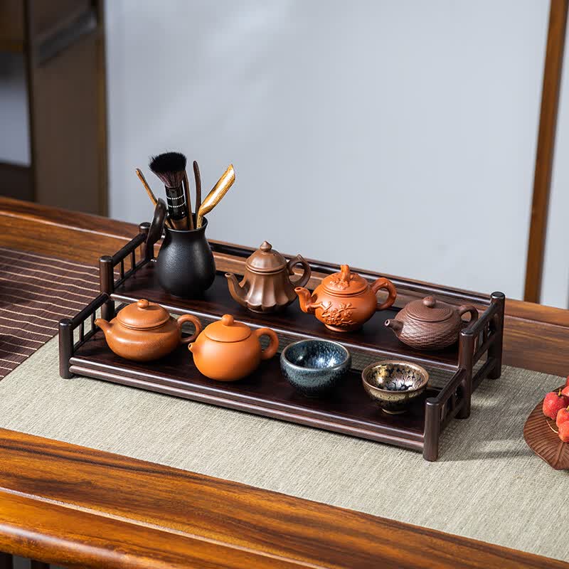 申传（SHENCHUAN）桌面茶杯具配件收纳置物架子紫砂壶展示摆放小型博古架竹双层中式 楠竹自漫杯架双层款属于什么档次？