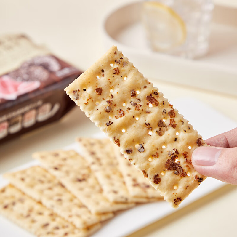 十足黑松露火腿苏打饼干112g香脆零食独立包装开袋即食饼干 黑松露火腿苏打饼干112g*1包