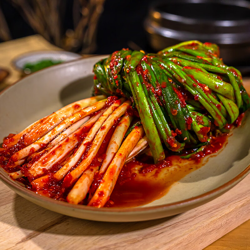 韩式小葱泡菜辣白菜香葱韩国泡菜辣白菜腌葱酱菜 地窖拌香葱300g*1袋
