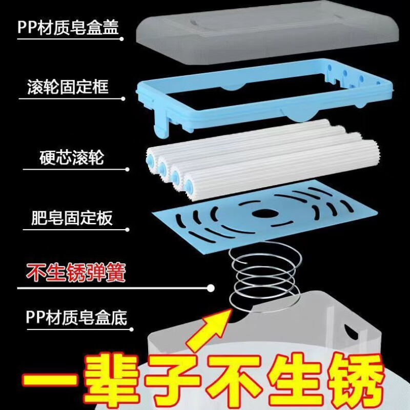 优品卫多功能肥皂香皂起泡器盒家用有滚轮免手搓洗衣皂盒打起泡神器 2个装肥皂收纳盒【颜色备注】