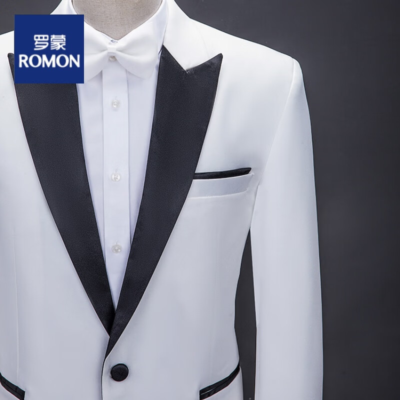 服男艺考西服歌手主持人礼服男士西装套装舞台表演大合唱服装 白色 仅