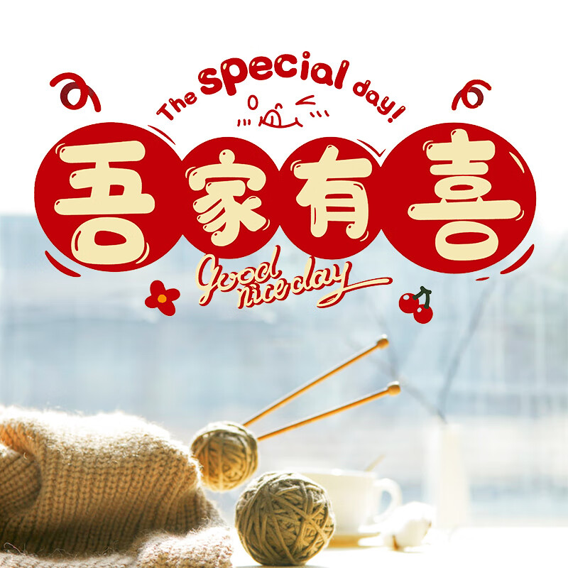 吾家婚品喜字贴婚房布置套装窗户静电贴窗花结婚装饰玻璃贴 吾家有喜