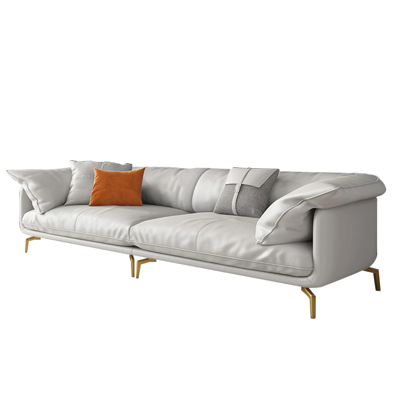 初岛 北欧转角轻奢ins风真皮软羽绒沙发三人组合客厅现代小户型家具 单人位 进口耐磨西皮