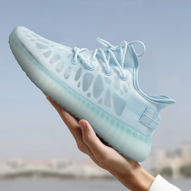 回力运动休闲鞋夏季透气薄网面椰子鞋冰蓝网鞋厚底舒适男女跑步鞋 c