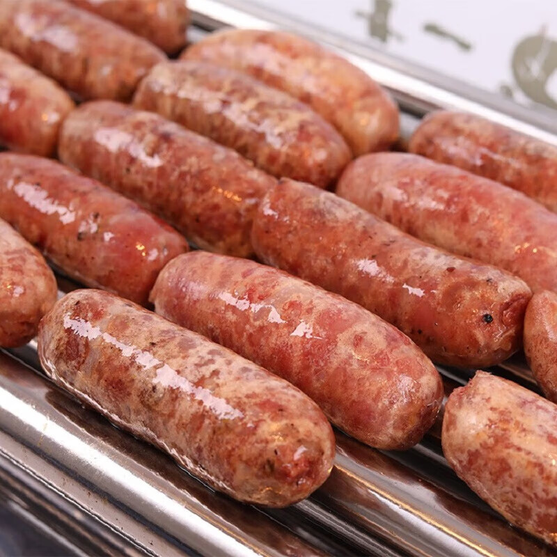 鲜有志佳怡满口福火山石原味黑椒地道肠脆骨烤肠热狗烧烤纯肉肠 满口