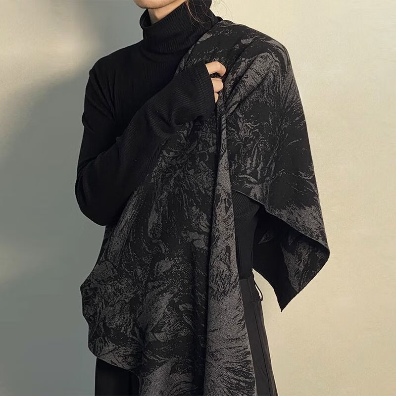 创京懿选克什米尔羊绒围巾保暖长款仿羊绒围脖两用办公室毛毯盖毯保暖