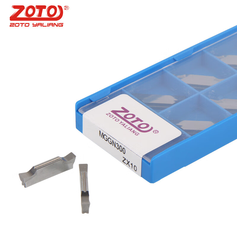 ZOTO 數(shù)控切槽刀片切斷刀粒CNC車床端面割槽切刀槽刀桿 鋁件 MGGN300(ZX10)3.0mm平口 （一盒10片） 