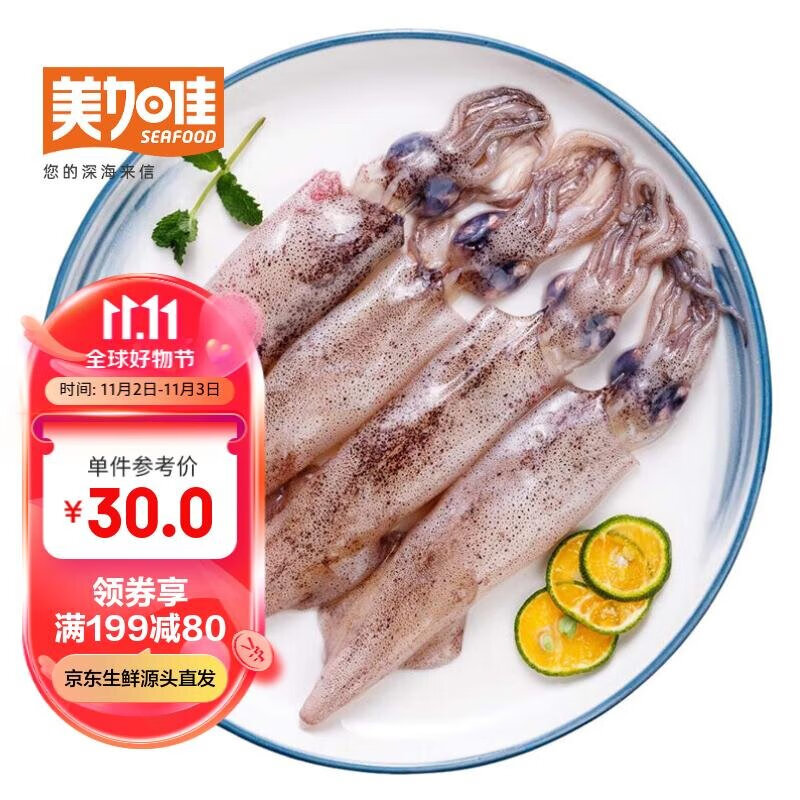 美加佳美加佳 笔管鱿鱼500g 海兔子 墨斗鱼 海鲜水产 烧烤食材属于什么档次？
