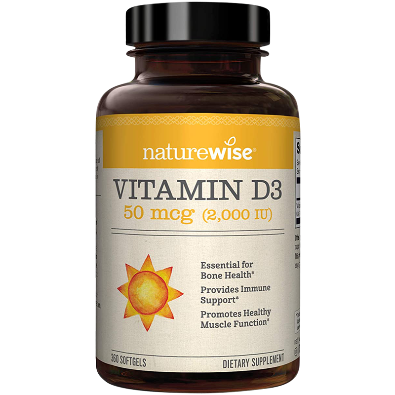 naturewise维生素D3成人2000IU阳光瓶 vd3软胶囊备孕男女青少年补钙360粒/瓶