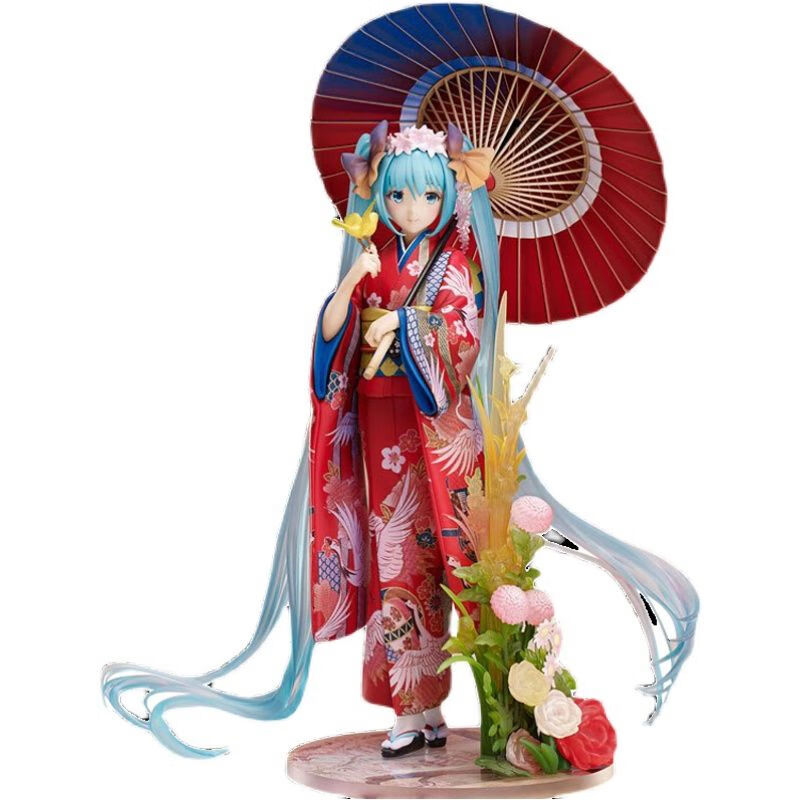 周边和服歌唱家初音miku花色衣浴衣盒装桌面机箱摆件 和服 初音未来