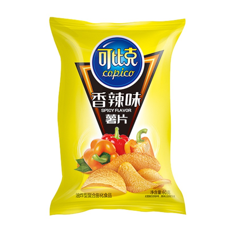 可比克(capico 可比克薯片55g番茄烧烤原味香辣味 办公室休闲食品