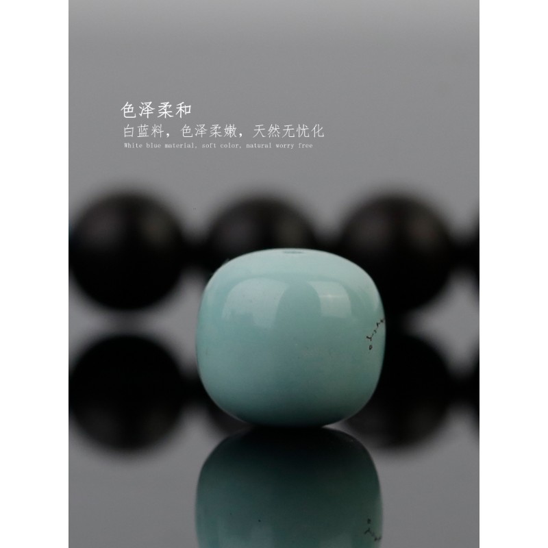 顶妃 绿松石老型桶珠 散珠腰顶珠108佛珠 文玩手串星月菩提d 直径约