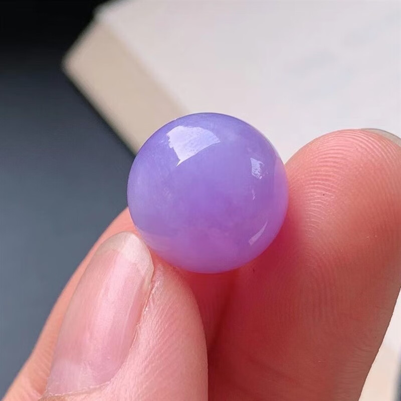 瑾然  老坑翡翠紫罗兰珠子单颗  紫色圆珠散珠diy手链玉石 紫罗兰 6x6