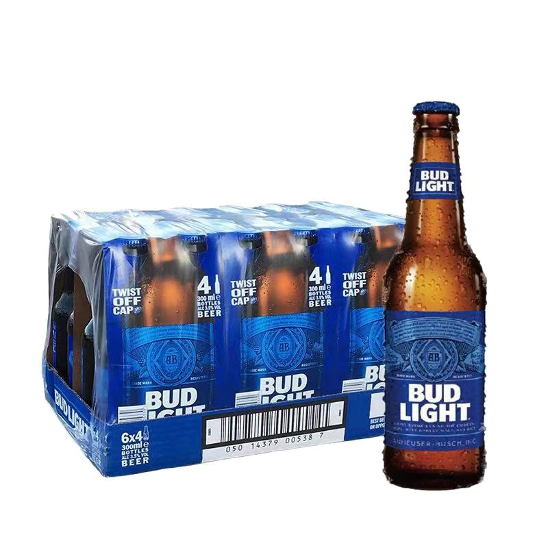百威BUD LIGHT旋盖版啤酒原装进口百威昕蓝美国进口百威铝瓶可选 进口蓝旋盖 300mL 30瓶
