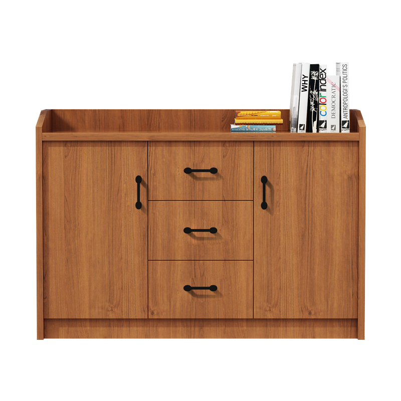 圣黎办公家具茶水柜财务柜办公室资料柜档案柜 二门(柚木色)