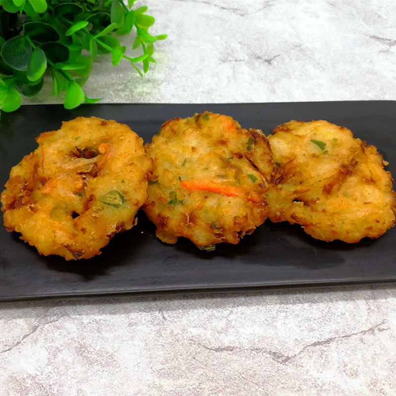 虎钢馋米兰虾饼蔬菜鲜虾饼微辣油炸半成品点心海鲜冷冻食品小吃个