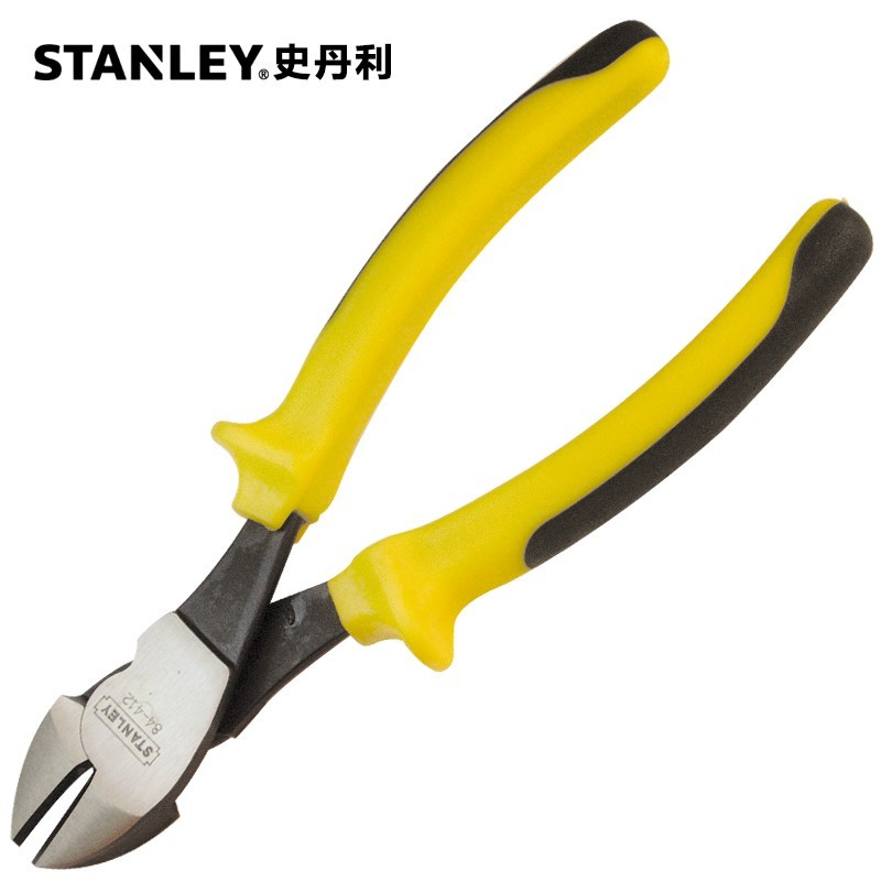 史丹利（STANLEY）斜嘴鉗 黃黑雙色柄斜口鉗 重型兩用德式鉗子 省力型斜嘴鉗 雙色柄 雙色柄斜嘴鉗6寸84-409-23
