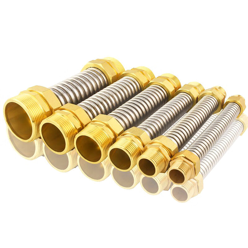 1163 304不锈钢波纹管 铜头软管 双外丝软管 1寸dn25