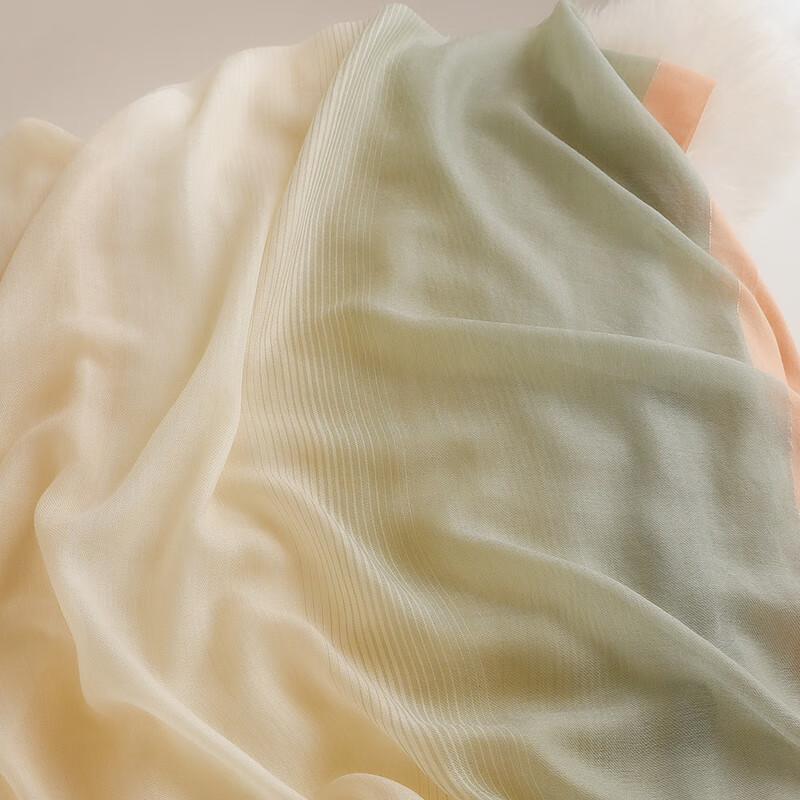 杭丝府纯山羊绒保暖围巾大尺寸披肩外搭气质送长辈妈妈生日礼物高档浅绿